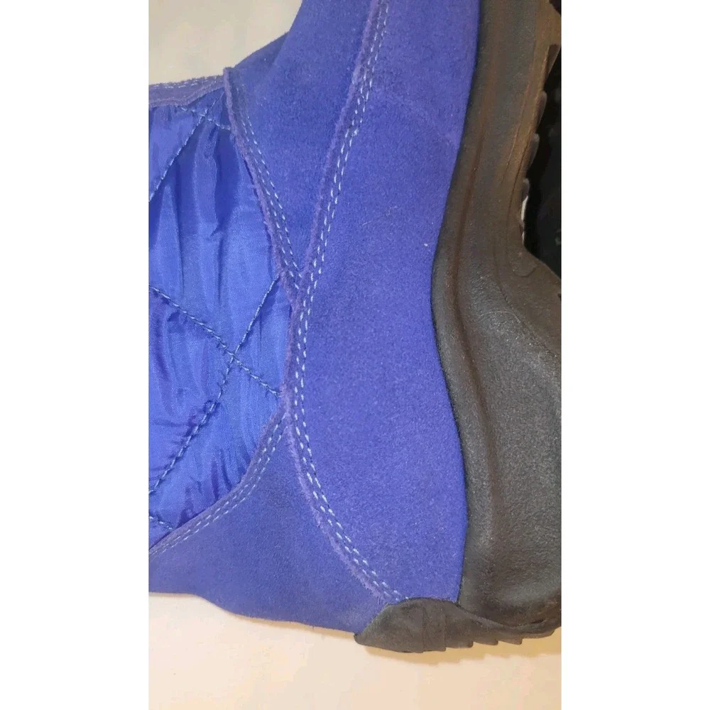 Lands'‎ End Winter Boots Women's size 8 Quilted Blue Suede Snow Zip